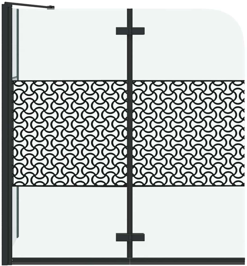 vidaXL Μπανιέρα Γεωμετρικό Μαύρο 120 x 67 x 129 εκ.