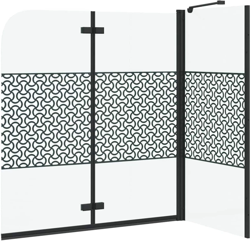 vidaXL Μπανιέρα Γεωμετρικό Μαύρο 120 x 67 x 129 εκ.