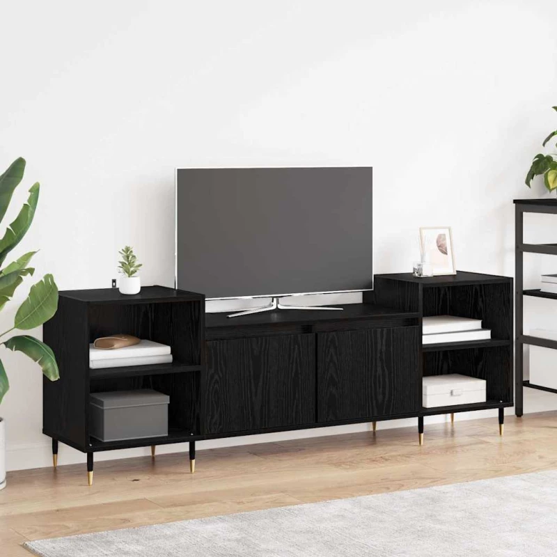 vidaXL Ντουλάπι TV Μαύρη Οξυά 160 x 35 x 55 εκ. Επεξεργασμένο ξύλο