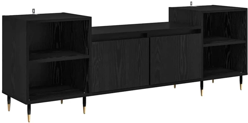 vidaXL Ντουλάπι TV Μαύρη Οξυά 160 x 35 x 55 εκ. Επεξεργασμένο ξύλο