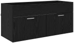 vidaXL Ντουλάπι νιπτήρα Επιτοίχιο Μαύρη Οξυά 38,5 x 100 x 46 εκ.