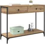 vidaXL Τραπέζι κονσόλας με συρτάρι Artisan Oak 100 x 34,5 x 75 εκ.