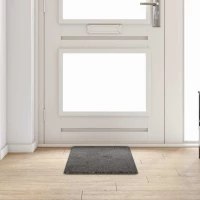 vidaXL Δερμάτινο Χαλί Γκρι 50 x 100 cm 100% Πολυπροπυλένιο Τούφτα
