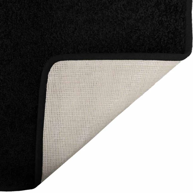 vidaXL Δερμάτινο Χαλί Μαύρο 80 x 500 cm 100% Πολυπροπυλένιο Τούφτα