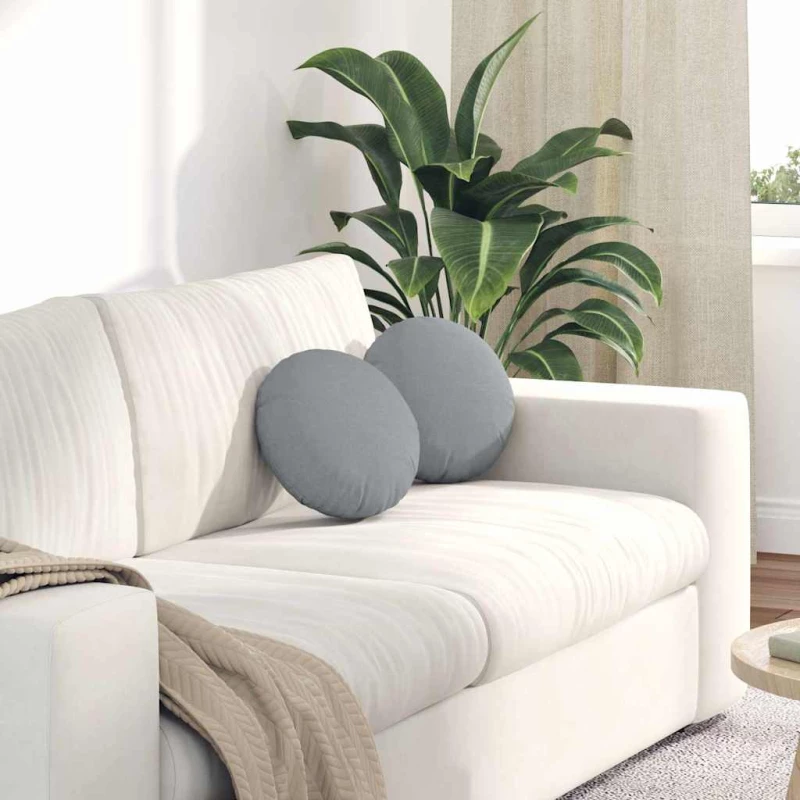 vidaXL Μαξιλάρια καθισμάτων 2 pcs Ανοιχτό γκρι Ø30 x 13 εκ ύφασμα