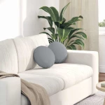 vidaXL Μαξιλάρια καθισμάτων 2 pcs Ανοιχτό γκρι Ø30 x 13 εκ ύφασμα