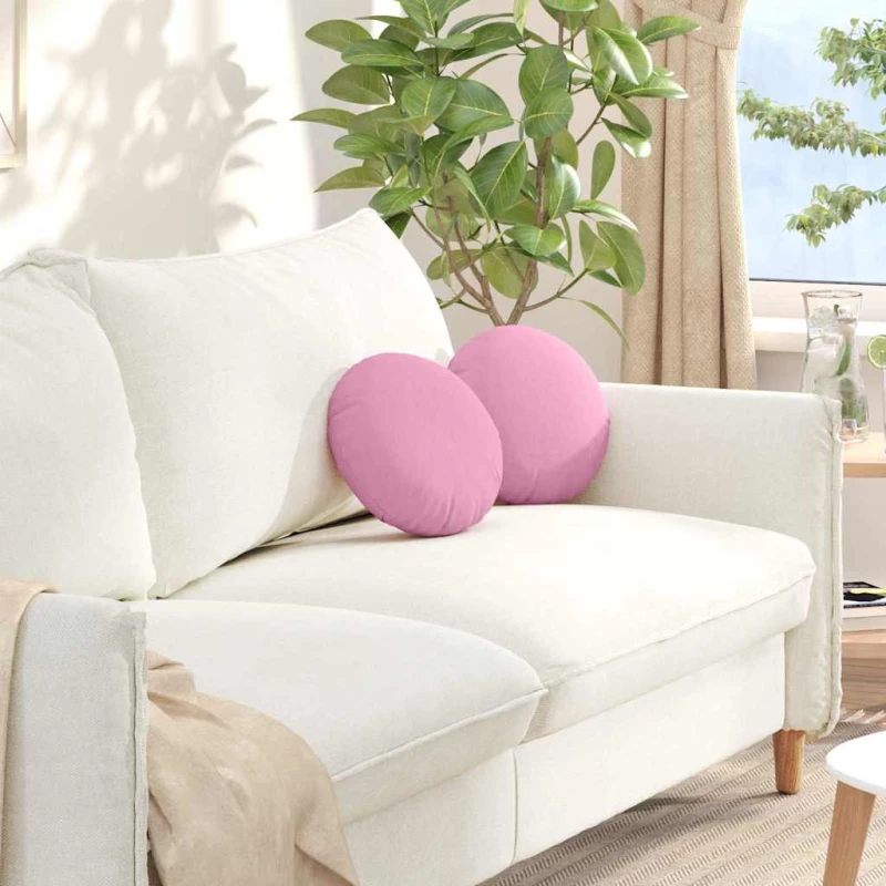 vidaXL Μαξιλάρια καθισμάτων 2 pcs Ροζ Ø30 x 13 εκ ύφασμα