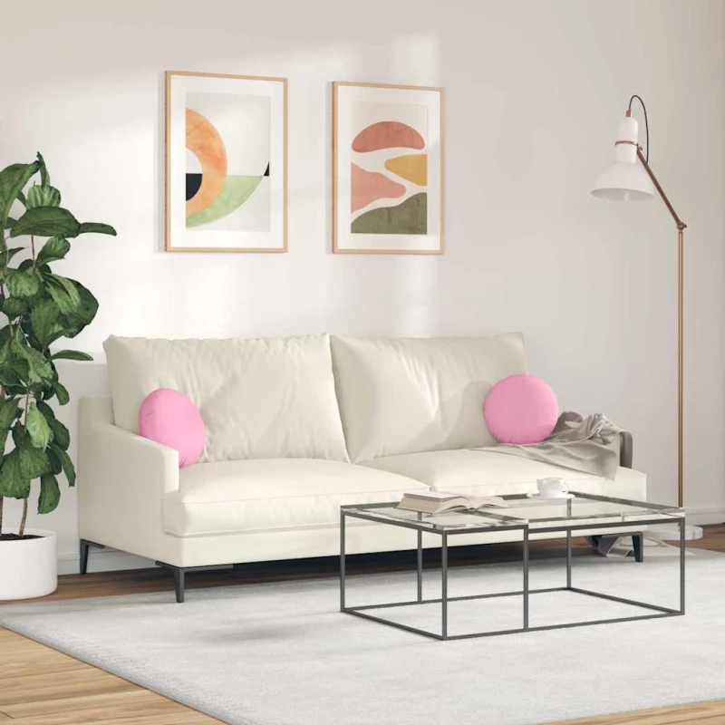 vidaXL Μαξιλάρια καθισμάτων 2 pcs Ροζ Ø30 x 13 εκ ύφασμα