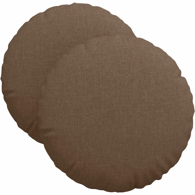 vidaXL Μαξιλάρια καθισμάτων 2 pcs Καφέ Ø40 x 13 εκ ύφασμα