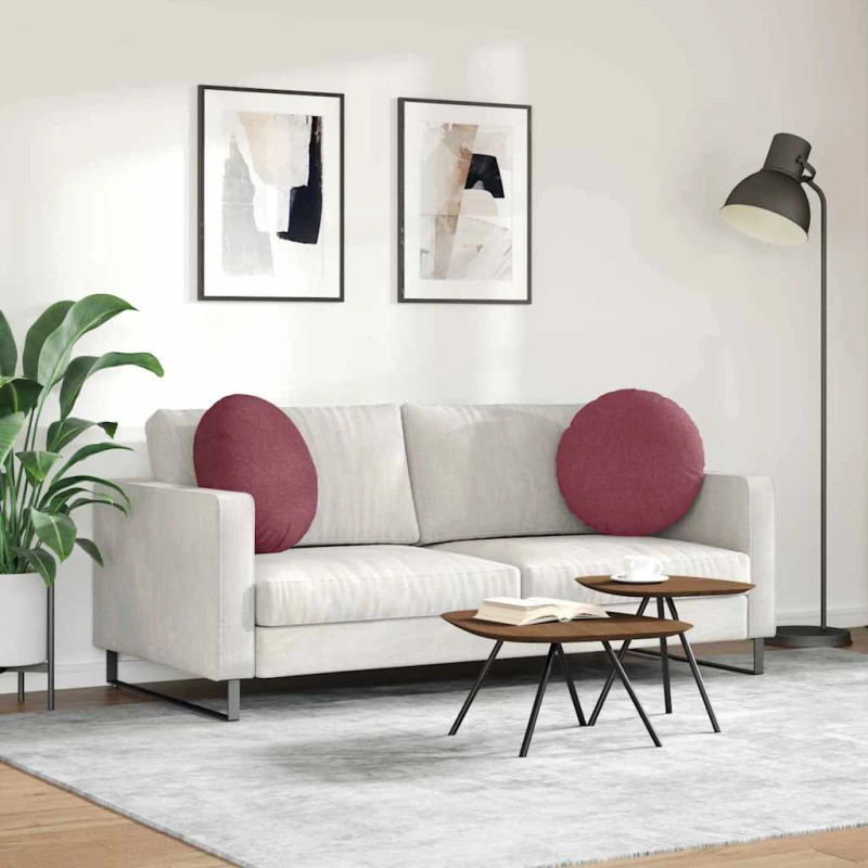 vidaXL Μαξιλάρια καθισμάτων 2 pcs Κόκκινο Ø50 x 19 εκ ύφασμα