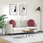 vidaXL Μαξιλάρια καθισμάτων 2 pcs Κόκκινο Ø50 x 19 εκ ύφασμα