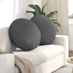 vidaXL Μαξιλάρια καθισμάτων 2 pcs Σκούρο Γκρι Ø80 x 29 εκ ύφασμα