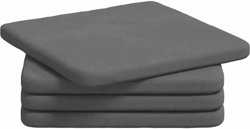 vidaXL Μαξιλάρια καθισμάτων 4 pcs Σκούρο Γκρι 40 x 40 x 3 cm