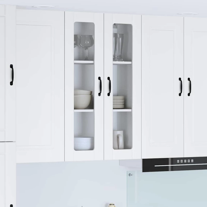 vidaXL Κρεμαστό ντουλάπι κουζίνας με ράφι Λευκό 60 x 31 x 100 εκ.