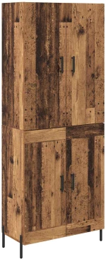 vidaXL Highboard Παλιό Ξύλο 69,5 x 34 x 180 εκ. Επεξεργασμένο ξύλο