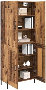 vidaXL Highboard Παλιό Ξύλο 69,5 x 34 x 180 εκ. Επεξεργασμένο ξύλο