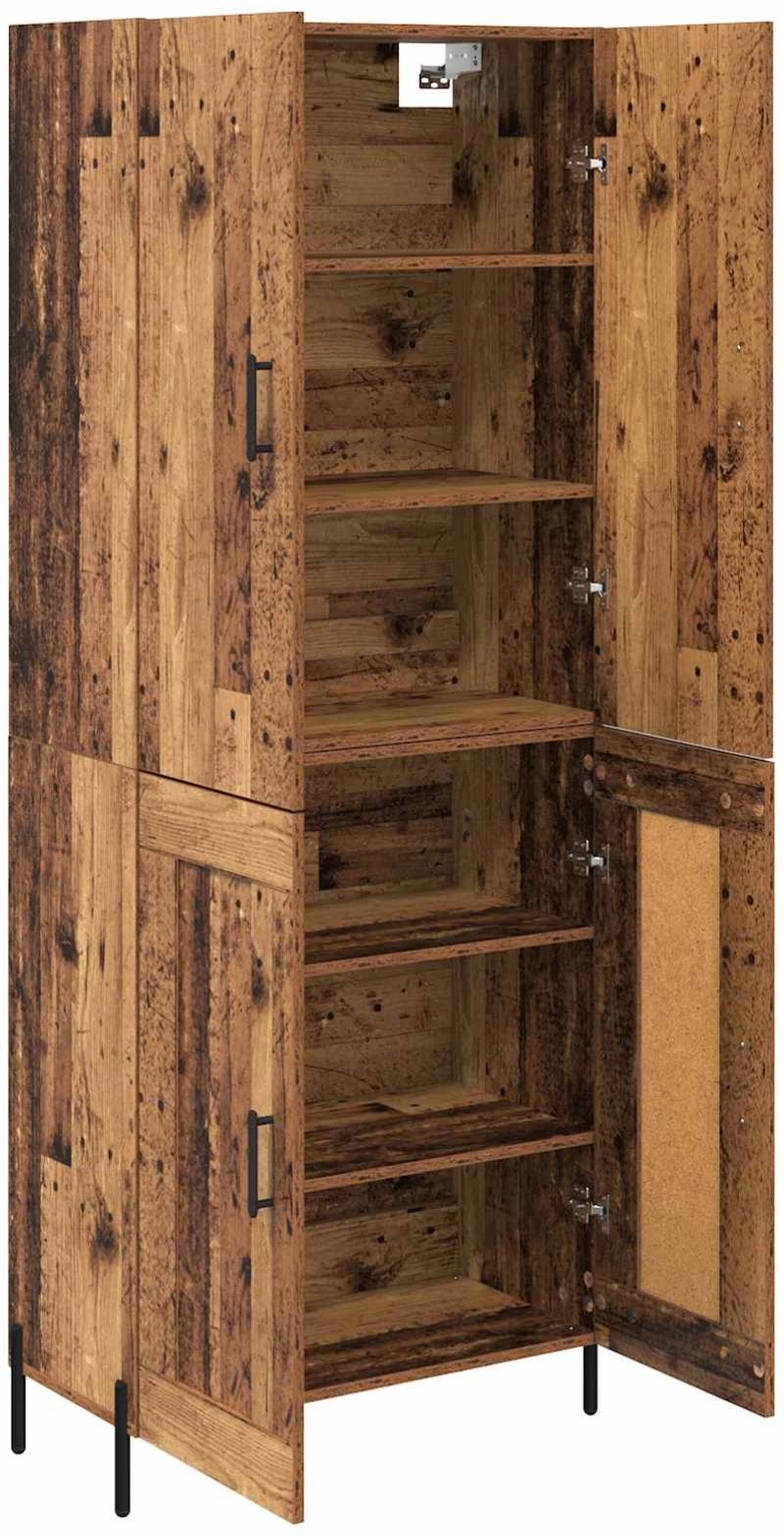 vidaXL Highboard Παλιό Ξύλο 69,5 x 34 x 180 εκ. Επεξεργασμένο ξύλο