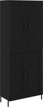vidaXL Highboard Μαύρη Οξυά 69,5 x 34 x 180 εκ. Επεξεργασμένο ξύλο