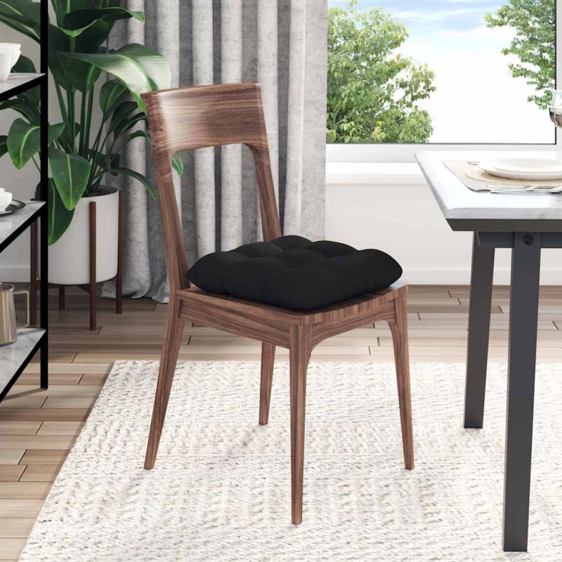 vidaXL Μαξιλάρια καθισμάτων 4 pcs Μαύρο 40 x 40 cm Ύφασμα Μικροΐνας