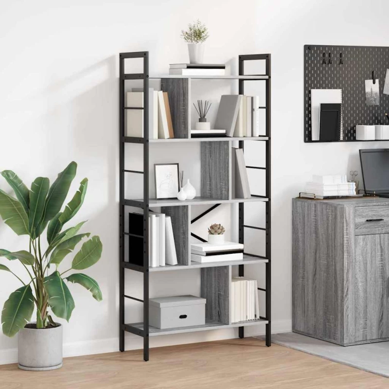 vidaXL Ράφι Βιβλίων Γκρίζο Σονομα 75 x 30 x 156 εκ. Επεξεργασμένο ξύλο