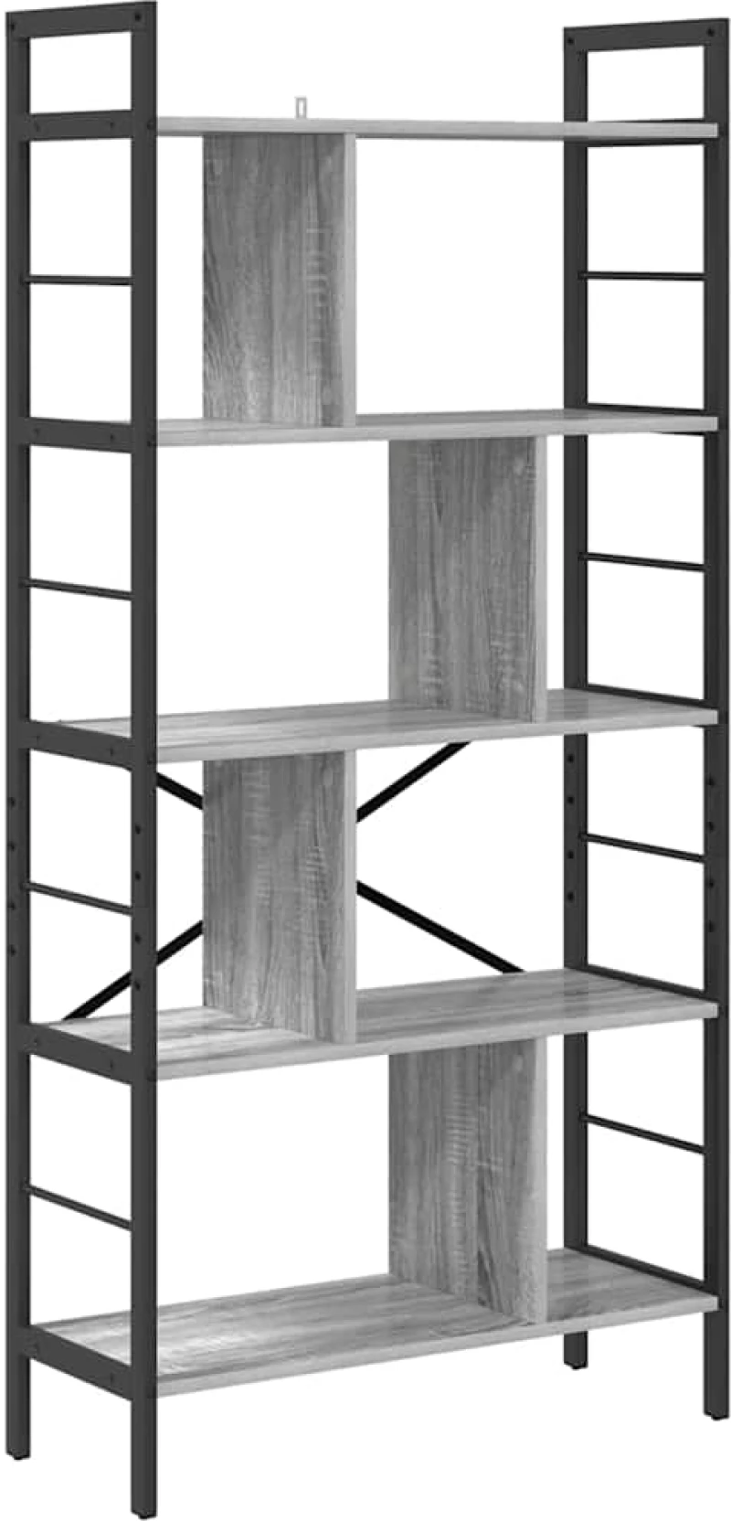 vidaXL Ράφι Βιβλίων Γκρίζο Σονομα 75 x 30 x 156 εκ. Επεξεργασμένο ξύλο