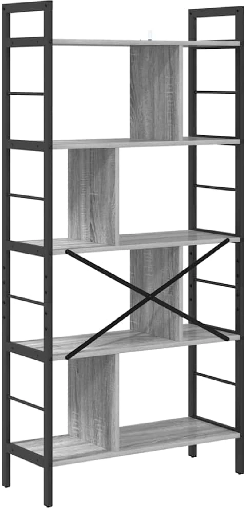 vidaXL Ράφι Βιβλίων Γκρίζο Σονομα 75 x 30 x 156 εκ. Επεξεργασμένο ξύλο