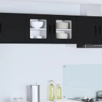 vidaXL Κρεμαστό ντουλάπι κουζίνας με ράφι Μαύρο 40 x 31 x 40 εκ.