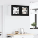 vidaXL Κρεμαστό ντουλάπι κουζίνας με ράφι Μαύρο 40 x 31 x 40 εκ.