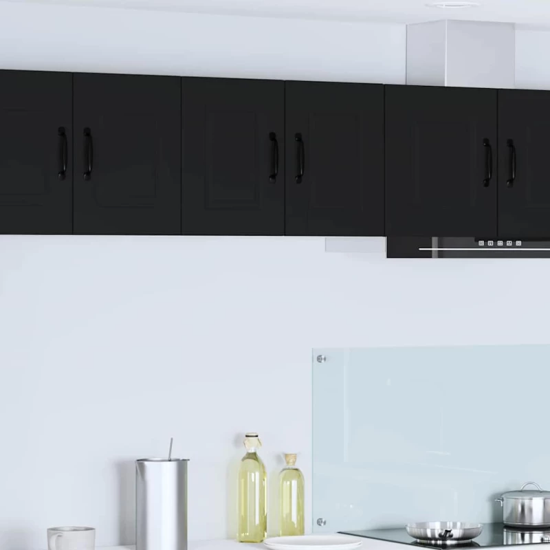 vidaXL Κρεμαστό ντουλάπι κουζίνας με ράφι Μαύρο 30 x 31 x 40 εκ.