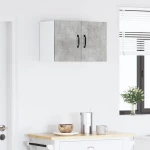 vidaXL Κρεμαστό ντουλάπι κουζίνας με ράφι 2 pcs Σκυρόδεμα Γκρι