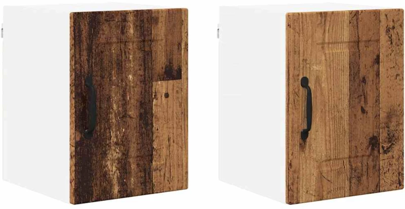 vidaXL Κρεμαστό ντουλάπι κουζίνας 2 pcs Παλιό Ξύλο 30 x 31 x 40 εκ.