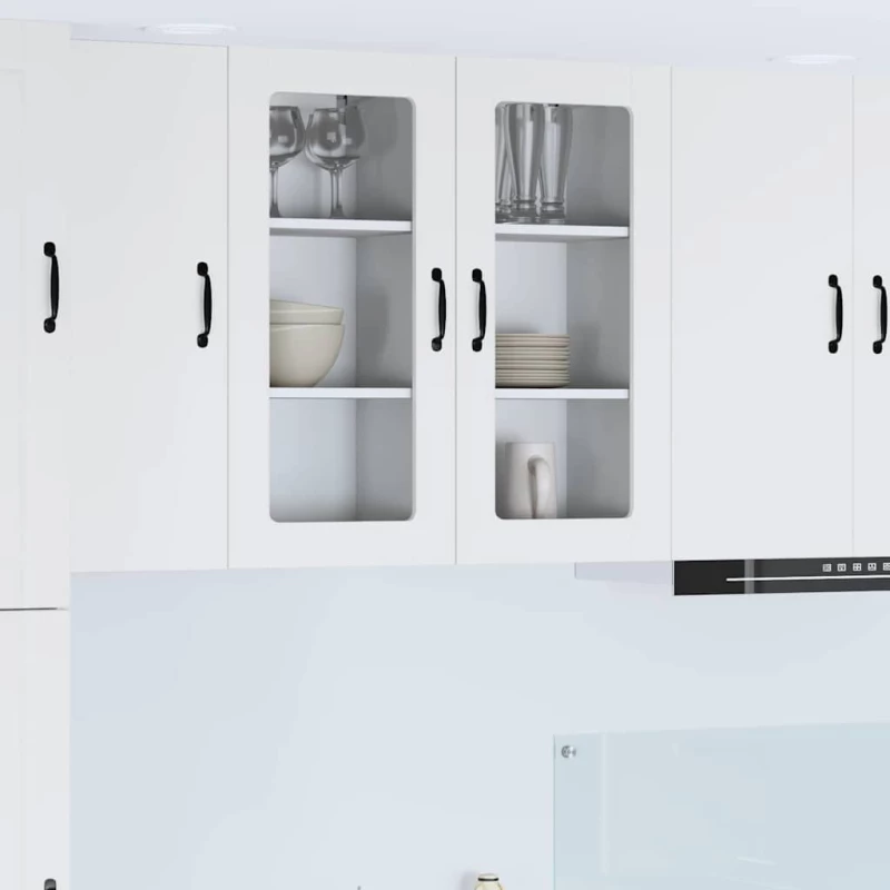 vidaXL Κρεμαστό ντουλάπι κουζίνας με ράφι 2 pcs Λευκό 40 x 31 x 80 εκ.