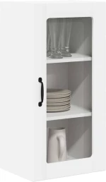 vidaXL Κρεμαστό ντουλάπι κουζίνας με ράφι 2 pcs Λευκό 40 x 31 x 80 εκ.