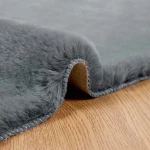 vidaXL Χαλιά Ψεύτικου Κουνελιού Olite Ανθρακί 80 x 200 cm Πολυεστέρας