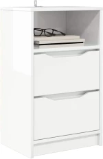 vidaXL Κομοδίνα 2 pcs Υψηλής γυαλάδας λευκό 40 x 30 x 467 εκ