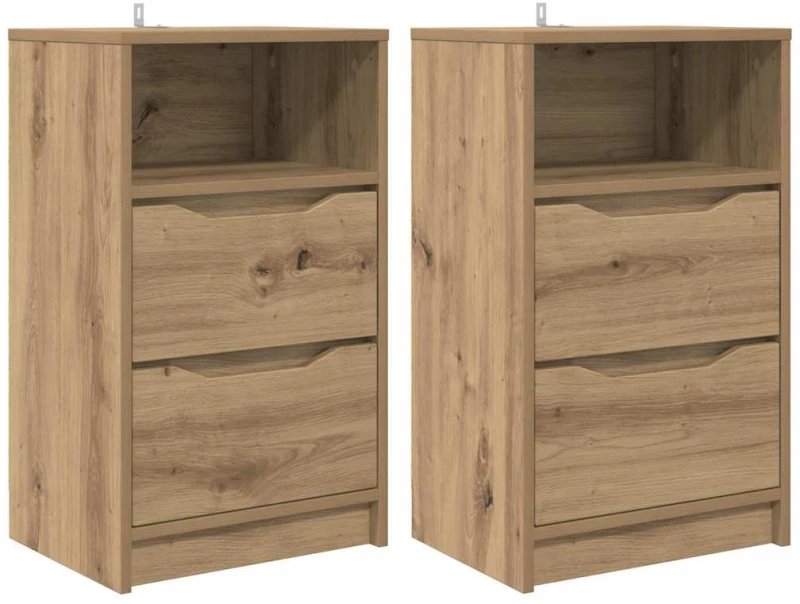 vidaXL Κομοδίνα 2 pcs Artisan Oak 40 x 30 x 467 εκ Επεξεργασμένο ξύλο