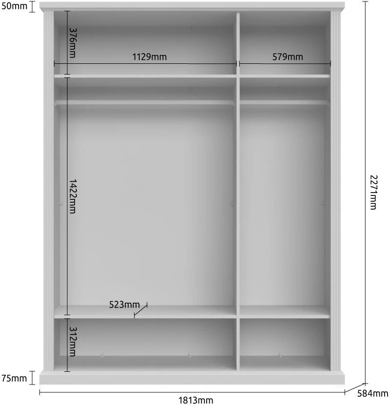 Ντουλάπα τρίφυλλη Tahoma 3D-Anthraki