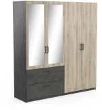 Ντουλάπα Coben τετράφυλλη-Φυσικό