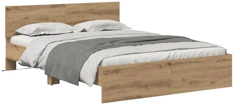 vidaXL Σκελετός Κρεβατιού Artisan Oak 140 x 190 cm Επεξεργασμένο ξύλο