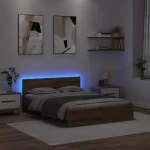 vidaXL Σκελετός Κρεβατιού Artisan Oak 140 x 190 cm Επεξεργασμένο ξύλο