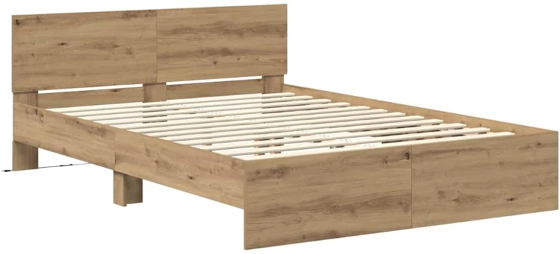 vidaXL Σκελετός Κρεβατιού Artisan Oak 140 x 190 cm Επεξεργασμένο ξύλο