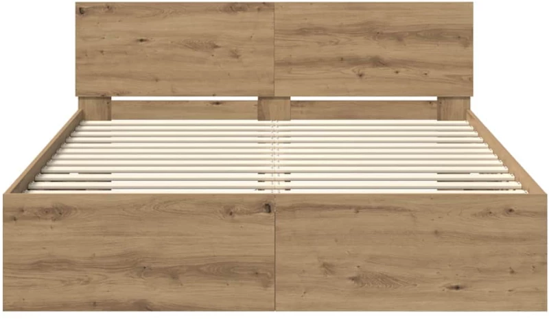 vidaXL Σκελετός Κρεβατιού Artisan Oak 140 x 190 cm Επεξεργασμένο ξύλο