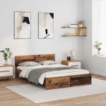 vidaXL Σκελετός Κρεβατιού Παλιό Ξύλο 120 x 200 cm Επεξεργασμένο ξύλο