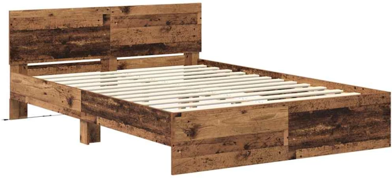 vidaXL Σκελετός Κρεβατιού Παλιό Ξύλο 120 x 200 cm Επεξεργασμένο ξύλο