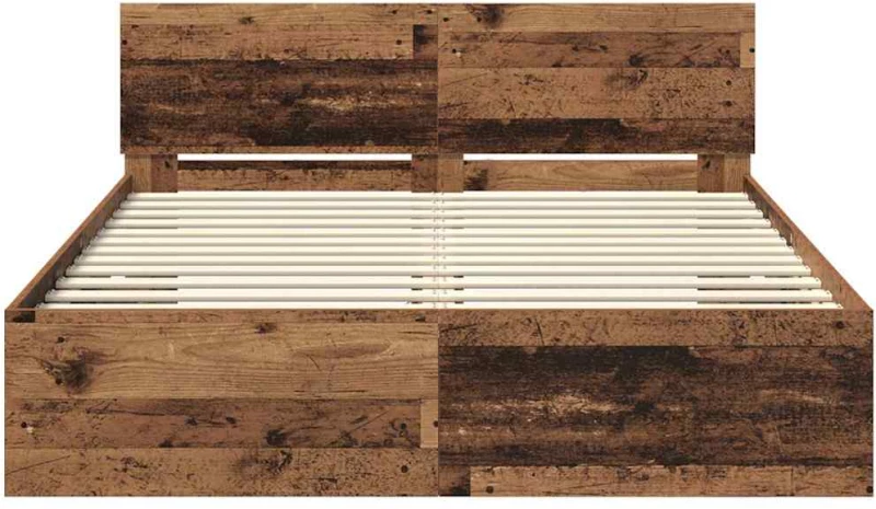 vidaXL Σκελετός Κρεβατιού Παλιό Ξύλο 120 x 200 cm Επεξεργασμένο ξύλο