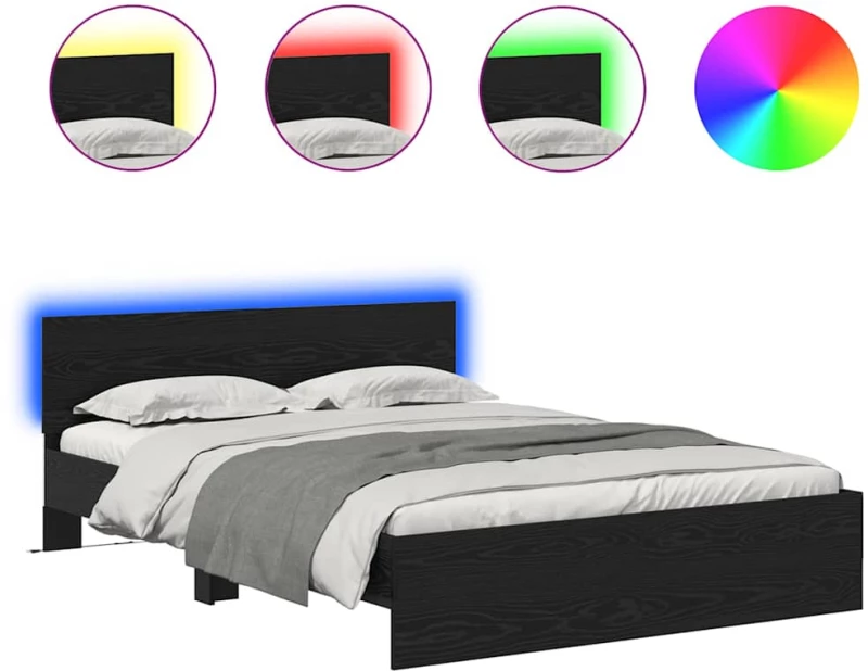 vidaXL Σκελετός Κρεβατιού Μαύρη Οξυά 120 x 190 cm Επεξεργασμένο ξύλο