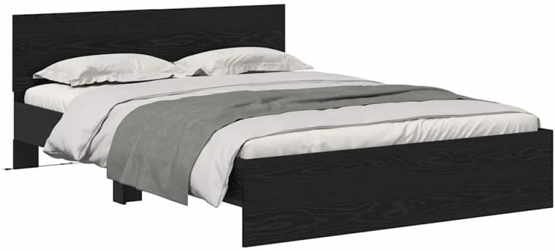 vidaXL Σκελετός Κρεβατιού Μαύρη Οξυά 120 x 190 cm Επεξεργασμένο ξύλο