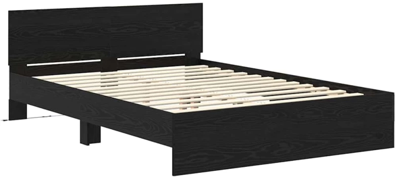 vidaXL Σκελετός Κρεβατιού Μαύρη Οξυά 120 x 190 cm Επεξεργασμένο ξύλο