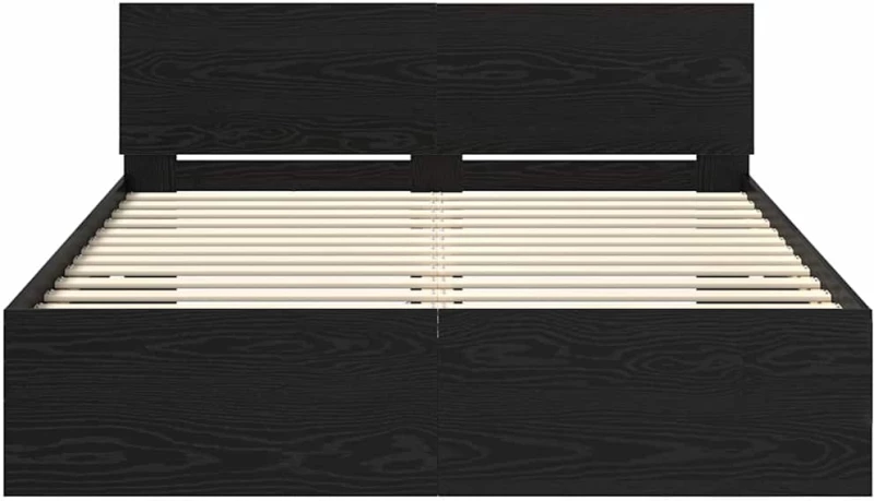 vidaXL Σκελετός Κρεβατιού Μαύρη Οξυά 120 x 190 cm Επεξεργασμένο ξύλο