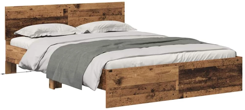 vidaXL Σκελετός Κρεβατιού Παλιό Ξύλο 150 x 200 cm Επεξεργασμένο ξύλο